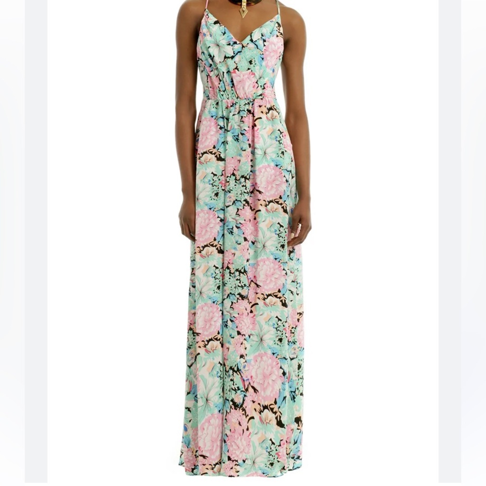 Yumi Kim Pastel Paradise Silk Floral Maxi Sundress